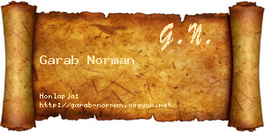 Garab Norman névjegykártya